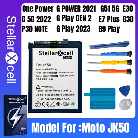 StellarXcell For Motorola JK50 Battery One Power/One Fusion/Defy 2021/G Play/G Power/P30note High qu
