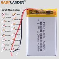 Variety Plugs 503450/523450 1100mAh 3.7V Polymer Lithium Rechargeable Battery Li-ion Battery  For GP