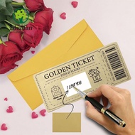 ZILUOLAN Concert Ticket, Raffle Scratch Ticket Golden Ticket Scratch- Card, with Envelope Party Favo