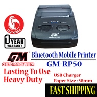 Geomaster Bluetooth Thermal Printer Receipt Printer , Mobile Printer , Mesin Resit Cashier , Topup Payhere Pos