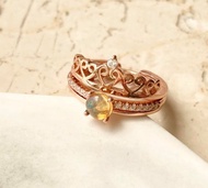 蛋白石歐泊925純銀戒指裸石寶石輕珠寶半寶石