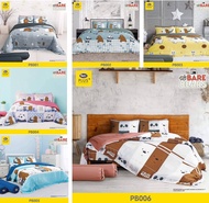 ผ้าปูที่นอน Satin Plus+ ขนาด 3.5 5 และ 6 ฟุต สำหรับที่นอน 14 นิ้ว ลาย We Bear Bears เทา ฟ้า ชมพู เขี