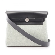 【二手】愛馬仕 HERMES 肩背包 Herbag Zip Mini Vert Moyen 黑色/Vert Moyen 其他 Herbag Zip Mini 黑色/Vert Moyen