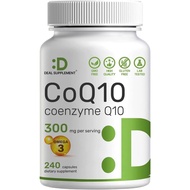 DEAL SUPPLEMENT CoQ10 300mg with Omega 3 100mg, 240 Capsules | Bioavailable Coenzyme Q10 Formula | S