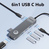 MOMAX - 6合1 USB-C Hub 多功能轉換器 4K HDMI/USB 3.2 /PD3.0 100W高速分插器 擴充器 多端口集線器 - DH16E