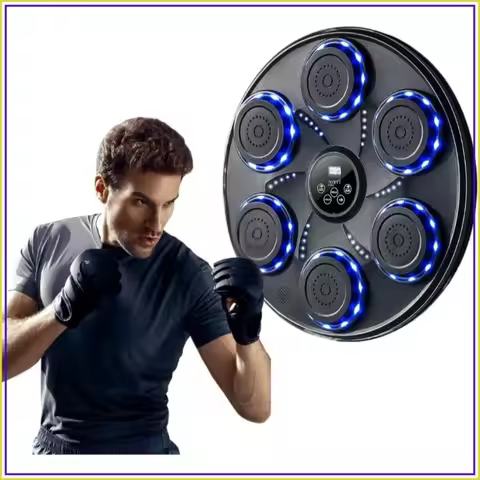 Smart Music Boxing Machine with Gloves, Bluetooth & LED Lights for Home Gym