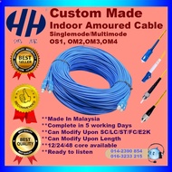 Indoor Armoured Fiber Optic Cable 2core 4core Singlemode multimode indoor armored cable