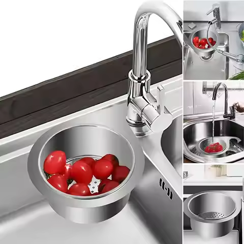 Stainless Steel Swan Sink Filter Basket Kitchen Hanging Storage Rack Sink Waste Filter Basket Draina