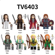 TV6403 Ring Series Elf King Arwin Aragon Elrond Tarrell Assembled Minifigure Toy