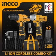¤✽INGCO Lithium-Ion Cordless Drill &amp; Cordless Impact Driver 2-PC Combo Kit CKLI1201 *WINLAND*