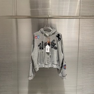 D2HH Protocol index Joint Vandy Badge Embroidered Zipper Hoodie Casual Jacket Men Sweatshirt Heavy