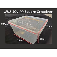 LAVA SQ7 PP Square Container With Lid (30sets±) SQ 7 oz Disposable PP Plastic - Bekas segi empat