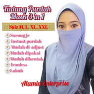 Tudung Purdah Mask 3 in 1 Moscrepe Tudung Sarung Niqab Mask 3 dalam 1 Instant Sauk Awning Scuba Express Ironless