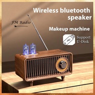 Wireless Bluetooth Speaker FM Retro Radio Subwoofer Support TF Card U-Disk With LED Light MP3 Portab