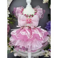 Private Pet Handmade Rose Pink Pet Princess Dress Dog Thin Clothes Teddy Pomeranian Poodle Poodle Bi