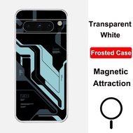 For Google Pixel 8 Pro Magnetic Phone Case Pixel8A Clear Matte White TPU Silicone Soft Shell For Pix