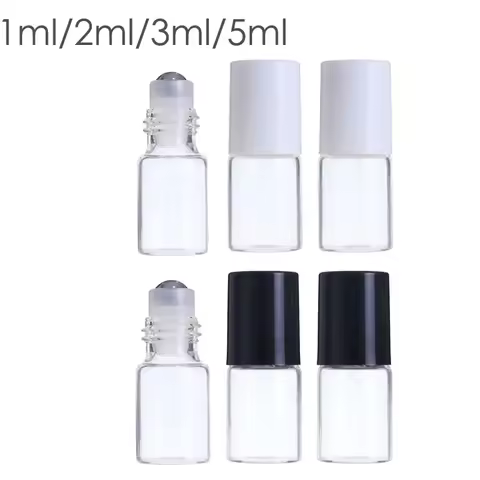 50/100PCS 1ML/2ML/3ML/5MLTransparent Bottle Glass Roll Roller Ball Bottle on Essential Oil Empty Per