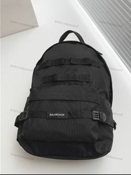 🤩必備後背包🤩 潮酷機能工風大容量耐磨通勤萬用後背包 | BALENCIAGA 巴黎世家 ARMY系列尼龍織帶工裝雙肩後背包|