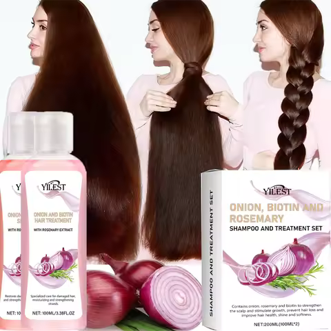 Hair Growth Shampoo Conditioner Set 200ML Contains Onion Biotin Rosemary Anti Hairs Loss Treatment H