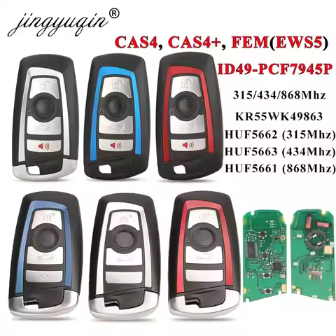 jingyuqin 315/433/868Mhz Smart Remote Key KeylessGo For BMW 3 5 7 Series 2009-2016 CAS4 F System Fob