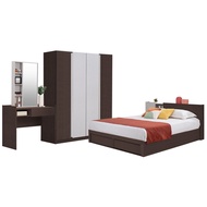 SB Design Square KONCEPT FURNITURE ชุดห้องนอน ขนาด 5 ฟุต รุ่น Mavis ตู้160 สีไม้เข้ม พร้อมชั้นที่นอน
