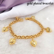 GJ Jewellery Emas Bangkok Emas Korea Gold Plated Bracelet - Gelang Tangan Bulu / Gila-Gila / Papan P