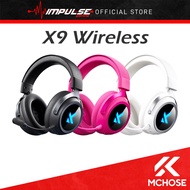MCHOSE X9 Wireless RGB Gaming Headset - 3 Modes Wired / 2.4g Wirelss / Bluetooth 53mm Aluminum-Coate