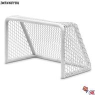 IWENNEYBU Mini Soccer Goal, White 11*6.5*6cm Aquarium Soccer Goal, Durable Stainless Steel Frame Min