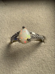 白歐泊 白蛋白石S925純銀戒指 White Opal S925  silver ring,rings,earring,earrings,necklaces,bracelet,bracelets,pe