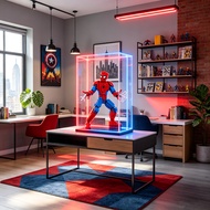 LEGO 76226 Marvel Spider-Man Figure Display Case | Acrylic LED Lights Dustproof Clear Showcase