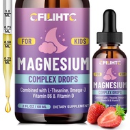 Kids Magnesium Liquid Drops-Magnesium Glycinate Liquid for Kids Supplement-w/L-theanine, Omega-3, Vi