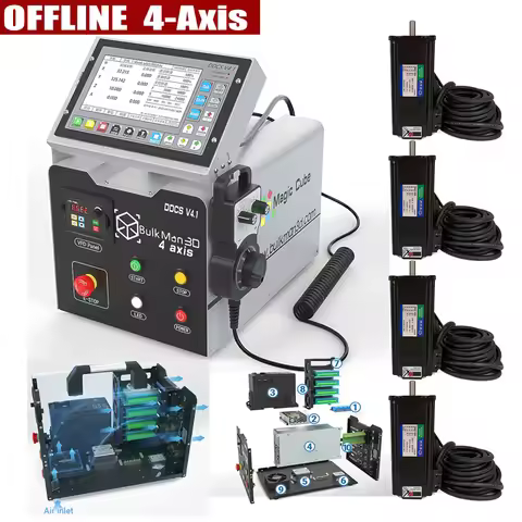 BulkMan3D DDCS V4.1 4-Axis CNC Offline Controller Box with MPG Handwheel 3N.m Stepper Motors Pre-Wir