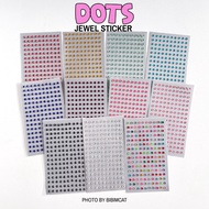 Bibimcat - Dots Sticker Embossed Jewel 3D Deco Sticker Decorative Cute Acrylic Round Pearl Gem Rhine