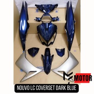 YAMAHA NOUVO LC COVER SET DARK BLUE (PLAIN COVER SET ) WITH BATTERY COVER #READY STOCK