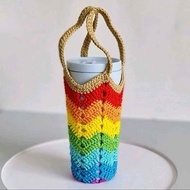 ( TẶNG MÓC KHÓA HOA) Túi đựng bình nước bằng len handmade