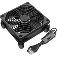 USB Computer Fan Quiet, 5V Powered Fan with Speed Controller for Router Modem Receiver DVR Xbox TV B