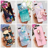 For Huawei Y6 Prime (2018) Case ATU-L31 ATU-L42 New Fashion Marble Butterfly Soft Silicone Back Cover For Honor 7A Pro Bumper