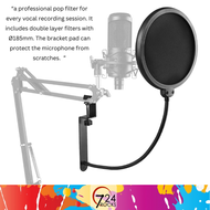 Studio Mic Pop Screen Double Layer Pop Filter 5" Double-layered Split-level Pop Filter with Nylon Sc