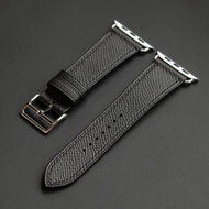 Watch Band for Apple Watch of French calf leather Epsom in Black color (MTO)