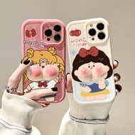 3D cartoon beautiful girl suitable for iPhone 14 promax Apple 13 phone case