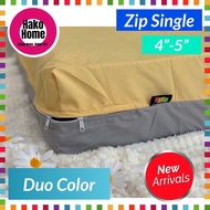 5" (13cm) HUGS Series-DUO COLOR Cadar Bujang Berzip Mattress Zip Cover Single Zip Sarung Tilam Berzi