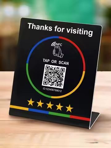 NFC Tap Review Stand Easy Setup Compatible Google Reviews Social Media Integration for Hotel restaur