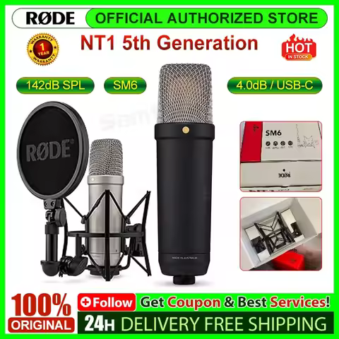 RODE NT1 5th Generation Studio Condenser Microphone Large-Diaphragm Cardioid XLR/USB For Recording S
