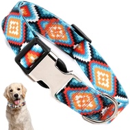 Boy Dog Collars for Small Medium Large XL Dogs, Western Aztec Tribal Quick Release Buckle Metal Clas