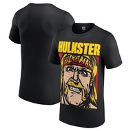 Wwe Men's Black Hulk Hogan Cartoon T-Shirt