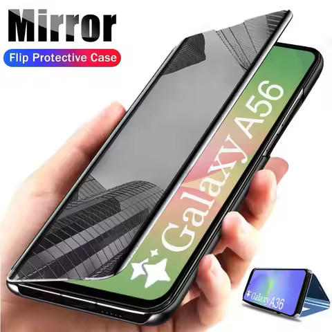 Mirror Flip Phone Case For Samsung Galaxy A56 A36 A26 A16 A35 A25 A15 A55 5G Cases Galaxy S25 S24 pl