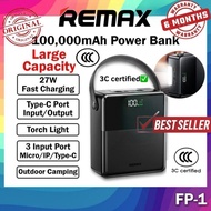 [CCC Certificate] Remax FP-1 100000mAh Powerbank 27W Fast Charging Powerbank Camping Power Bank