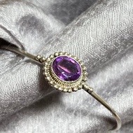 天然 紫水晶 手環 尼泊爾 手工製 925純銀