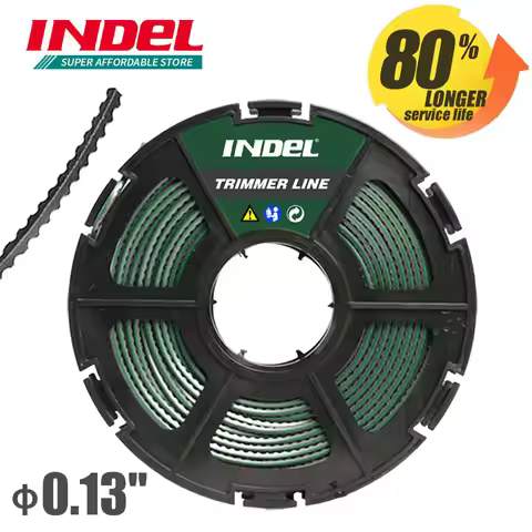 INDEL Trimmer Line 0.13" Sawtooth Nylon Line Trimmer head Brushcutter Trimmer Rope Lawn Mower Access