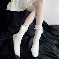 Lolita Cotton Lace Socks Women Solid Color lolita Sweet All-Match Socks lolita Socks ll11.16